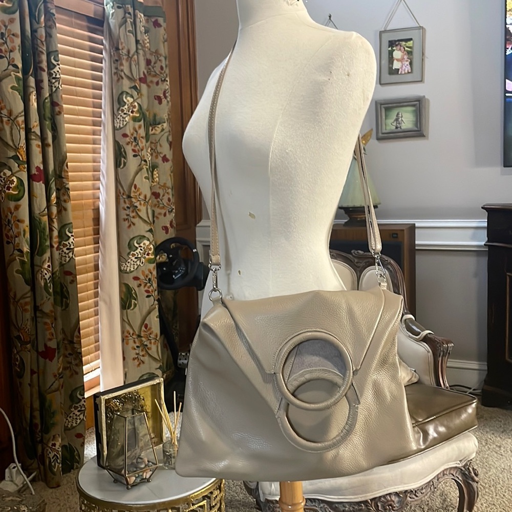 Italian Leather 3 way Taupe bag